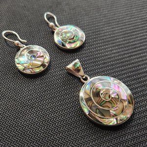 950 Peruvian Sterling Silver Earrings and Pendant
